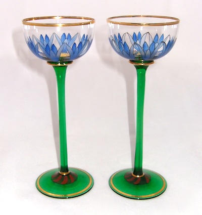 Enamelled Glass Legras Fritz Heckert Theresienthal. THERESIENTHAL DAISY