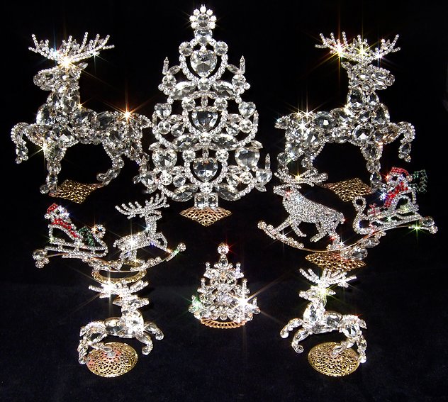Other Glass Houses Art Deco Glass. CHRISTMAS RHINE STONES