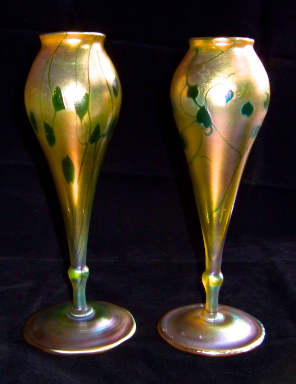 English Glass            American Glass. TIFFANY PAIR