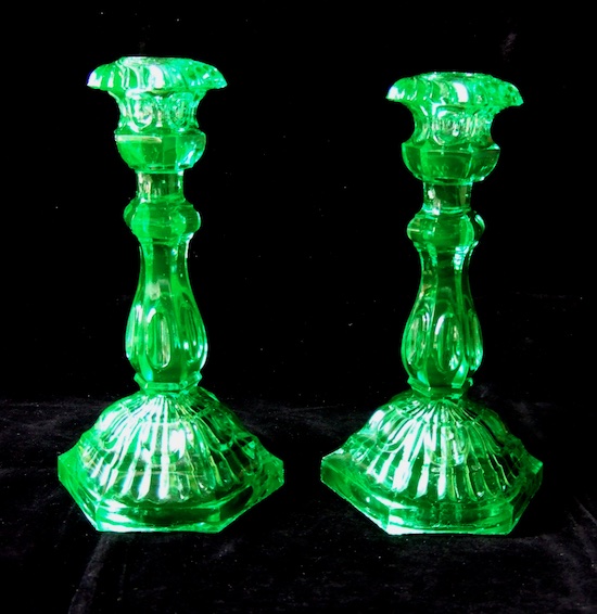 Other Glass Houses          Art Deco Glass. CANDLE STICKS